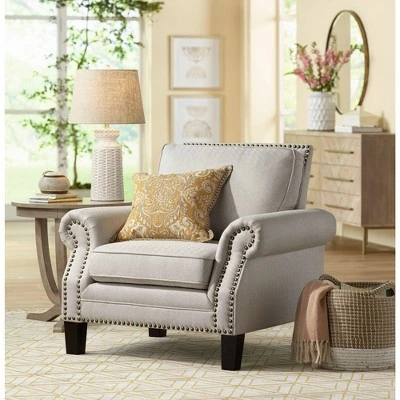 Elm Lane Clyde Park Oslo Linen Nailhead Trim Armchair 10 Elm Lane Clyde Park Oslo Linen Nailhead Trim Armchair - Image 8