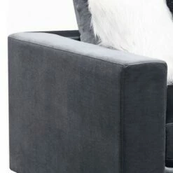 Left Arm Facing Armchair with Cushioned Seating Gray - Benzara -Living Room Chairs store unnamed file 4703