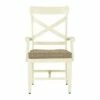 Set of 2 Padded Aluminum Frame Armchairs with X Backrest White/Brown - Benzara -Living Room Chairs store unnamed file 4704