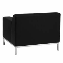 Flash Furniture HERCULES Definity Series Contemporary Black LeatherSoft Chair with Stainless Steel Frame