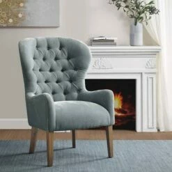 Madison Park Jeanne Accent Chair Light Blue