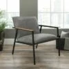 Nova Loft Accent Armchair Gray Faux Leather - Sauder