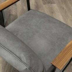 Nova Loft Accent Armchair Gray Faux Leather - Sauder -Living Room Chairs store unnamed file 4760