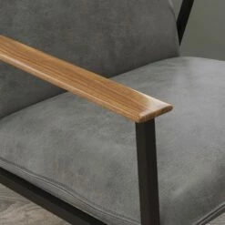 Nova Loft Accent Armchair Gray Faux Leather - Sauder -Living Room Chairs store unnamed file 4761