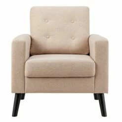 Costway Set of 2 Accent Armchairs Upholstered Single Sofa Chairs w/ 2-Side Pockets Navy -Living Room Chairs store unnamed file 478