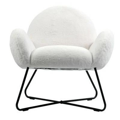 Brooklyn Accent Chair Faux Fur White - ACEssentials 2 Brooklyn Accent Chair Faux Fur White - ACEssentials