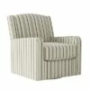 Kirke Modern Wingback Swivel Club Chair - Handy Living Striped Black