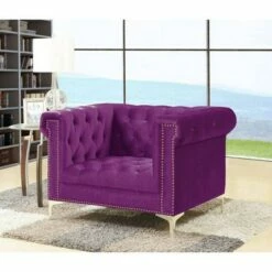 Vanessa Club Chair - Chic Home Design Purple -Living Room Chairs store unnamed file 4833