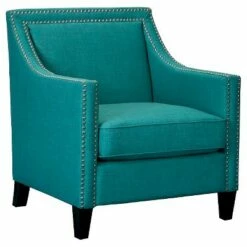 Elkin Accent Chair with Chrome Nailheads - Picket House Furnishings® Teal -Living Room Chairs store unnamed file 4845