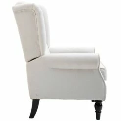 HomCom Fabric Tufted Wingback Accent Club Chair with Wooden Legs -Living Room Chairs store unnamed file 488