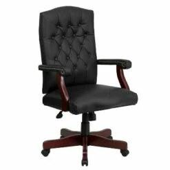 Martha Washington Leather Swivel Office Chair - Flash Furniture Burgundy -Living Room Chairs store unnamed file 4908