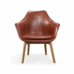 Cronkite Faux Leather Accent Chair - Manhattan Comfort