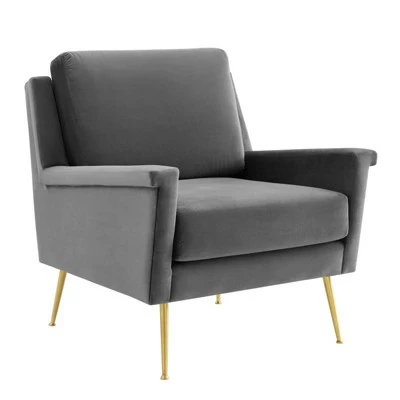 Chesapeake Performance Velvet Armchair - Modway Gold/cognac 11 Chesapeake Performance Velvet Armchair - Modway Gold/cognac - Image 9