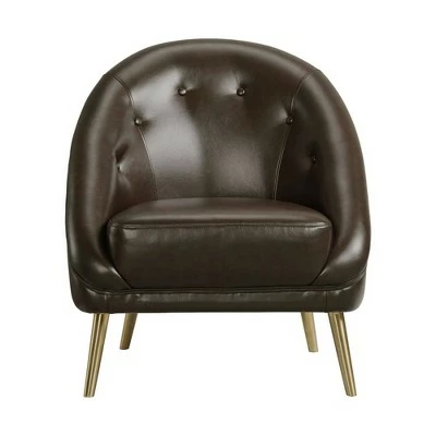 Taya Accent Chair with Gold Legs - Picket House Furnishings Brown 11 Taya Accent Chair with Gold Legs - Picket House Furnishings Brown - Image 9