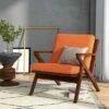 Martelle Twill Weave Accent Chair - Manhattan Comfort Orange