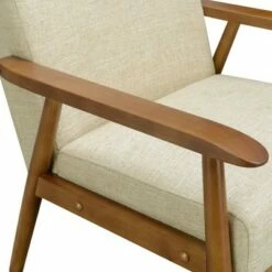 Wood Frame Mid-Century Modern Accent Chair - HomeFare Cognac Brown -Living Room Chairs store unnamed file 4980