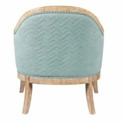 Quilted Wood Frame Accent Chair Blue - HomeFare -Living Room Chairs store unnamed file 5009