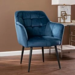 Bartwin Upholstered Accent Chair Blue/Black - Southern Enterprises -Living Room Chairs store unnamed file 5075
