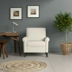 Janet Rolled Arm Chair - Handy Living Turquoise