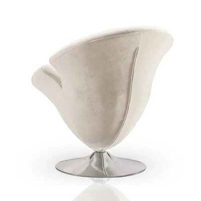 Set of 2 Tulip Velvet Swivel Accent Chairs White - Manhattan Comfort 5 Set of 2 Tulip Velvet Swivel Accent Chairs White - Manhattan Comfort - Image 3