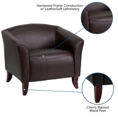 Flash Furniture HERCULES Imperial Series LeatherSoft Chair with Cherry Wood Feet 4 Flash Furniture HERCULES Imperial Series LeatherSoft Chair with Cherry Wood Feet - Image 2