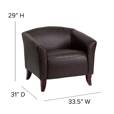 Flash Furniture HERCULES Imperial Series LeatherSoft Chair with Cherry Wood Feet 5 Flash Furniture HERCULES Imperial Series LeatherSoft Chair with Cherry Wood Feet - Image 3