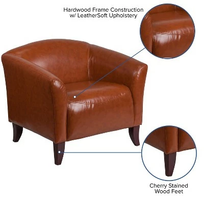 Flash Furniture HERCULES Imperial Series LeatherSoft Chair with Cherry Wood Feet 11 Flash Furniture HERCULES Imperial Series LeatherSoft Chair with Cherry Wood Feet - Image 9