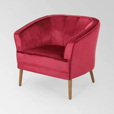 Aida Modern Glam Club Chair - Christopher Knight Home Dark Red 9 Aida Modern Glam Club Chair - Christopher Knight Home Dark Red - Image 7