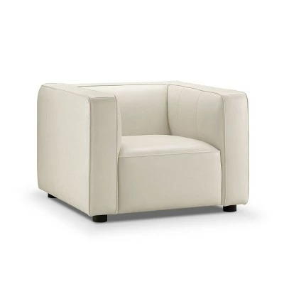 Otto Leather Chair - Abbyson Living Ivory 6 Otto Leather Chair - Abbyson Living Ivory - Image 4