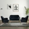 Velvet 3 Piece Living Room Set loveseat chair | Karat Home