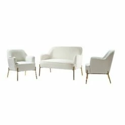 Velvet 3 Piece Living Room Set loveseat chair | Karat Home -Living Room Chairs store unnamed file 5240