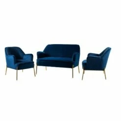 Velvet 3 Piece Living Room Set loveseat chair | Karat Home -Living Room Chairs store unnamed file 5242