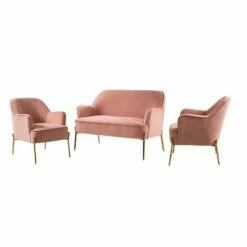 Velvet 3 Piece Living Room Set loveseat chair | Karat Home -Living Room Chairs store unnamed file 5244