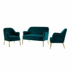 Velvet 3 Piece Living Room Set loveseat chair | Karat Home -Living Room Chairs store unnamed file 5248