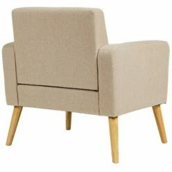 Costway Set of 2 Accent Chair Upholstered Single Sofa Armchair w/ Wooden Legs -Living Room Chairs store unnamed file 5272