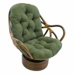 Rattan Swivel Rocker with Micro Suede Cushion - International Caravan Aqua Blue -Living Room Chairs store unnamed file 5300