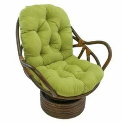 Rattan Swivel Rocker with Micro Suede Cushion - International Caravan Aqua Blue -Living Room Chairs store unnamed file 5304