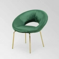 Pincay Modern Glam Velvet Accent Chair - Christopher Knight Home Emerald -Living Room Chairs store unnamed file 531