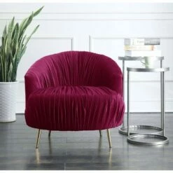 Penelope Ruched Accent Armchair - Picket House Furnishings Gunmetal -Living Room Chairs store unnamed file 5343