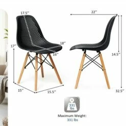 Costway Set of 4 Plastic Hollow Out Chair Mid Century Modern Wood-Leg Seat White 15 Costway Set of 4 Plastic Hollow Out Chair Mid Century Modern Wood-Leg Seat White -Living Room Chairs store unnamed file 5346