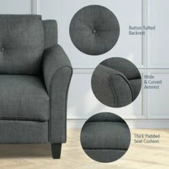 Costway Accent Chair Upholstered Fabric Single Sofa Chair w/Tufted Backrest Grey 15 Costway Accent Chair Upholstered Fabric Single Sofa Chair w/Tufted Backrest Grey -Living Room Chairs store unnamed file 5360