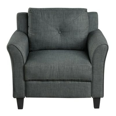 Costway Accent Chair Upholstered Fabric Single Sofa Chair w/Tufted Backrest Grey 10 Costway Accent Chair Upholstered Fabric Single Sofa Chair w/Tufted Backrest Grey - Image 8