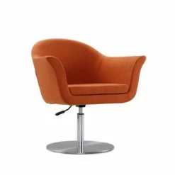 Set of 2 Voyager Woven Swivel Adjustable Accent Chairs Orange - Manhattan Comfort