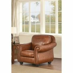 Louise Leather Armchair Camel - Abbyson Living
