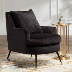 Studio 55D Virginia Corduroy Charcoal Accent Chair