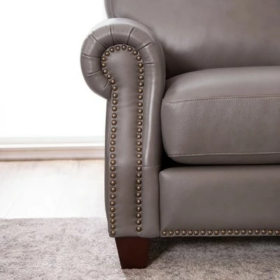 Logan Gray Leather Armchair Gray - Abbyson Living 4 Logan Gray Leather Armchair Gray - Abbyson Living - Image 2