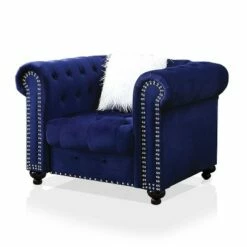 Paseo Button Tufted Chair with Nailhead Trim - miBasics Blue -Living Room Chairs store unnamed file 5469