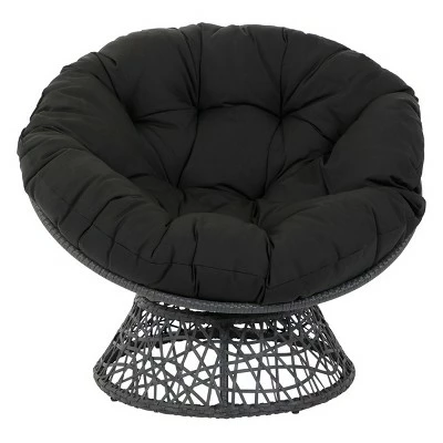 Papasan Chair - OSP Home Furnishings Gray With Cream Wicker 3 Papasan Chair - OSP Home Furnishings Gray With Cream Wicker