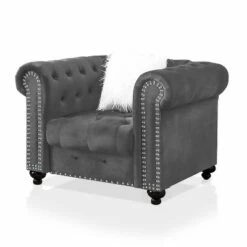 Paseo Button Tufted Chair with Nailhead Trim - miBasics Blue -Living Room Chairs store unnamed file 5470