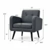Costway 2PCS Accent Armchair Single Sofa Chair Home Office w/ Wooden Legs
